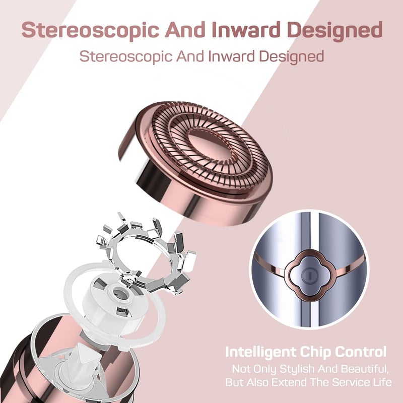 gurelax Facial Hair Removal for Women, Hair Remover for Face, Painless Hair Removal Device, Face Shavers for Chin Upper Lip -Included 4 x Replacement Heads - Image 4